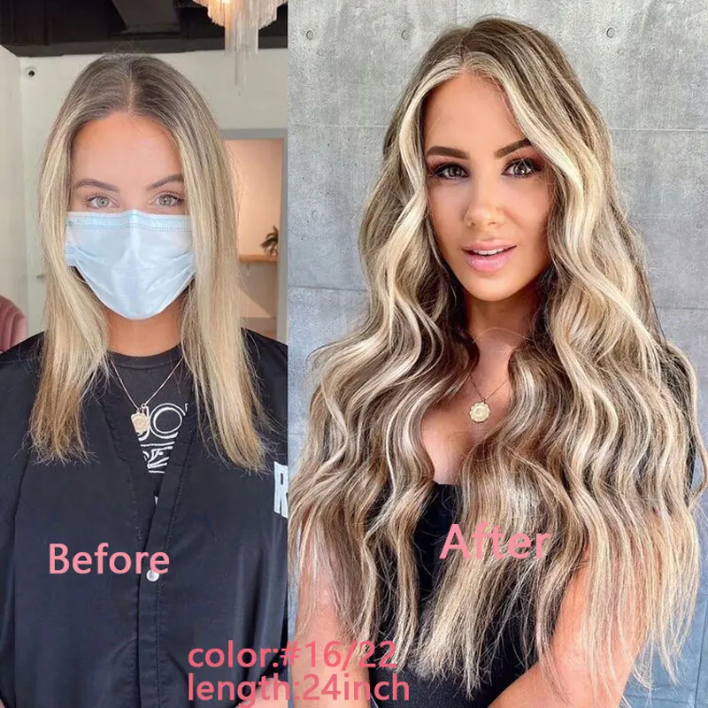 Cinta recta en extensiones de cabello humano recto Invisible sin fisuras Remy Natural adhesivo extensión rubia marrón negro 20 pcs