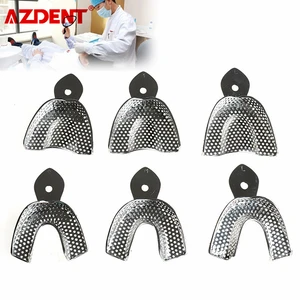 6 шт.комплект, стоматологические оттискные лотки из нержавеющей стали, размер LMS, верхние и нижние Детские лотки, стоматологические лабораторные инструменты