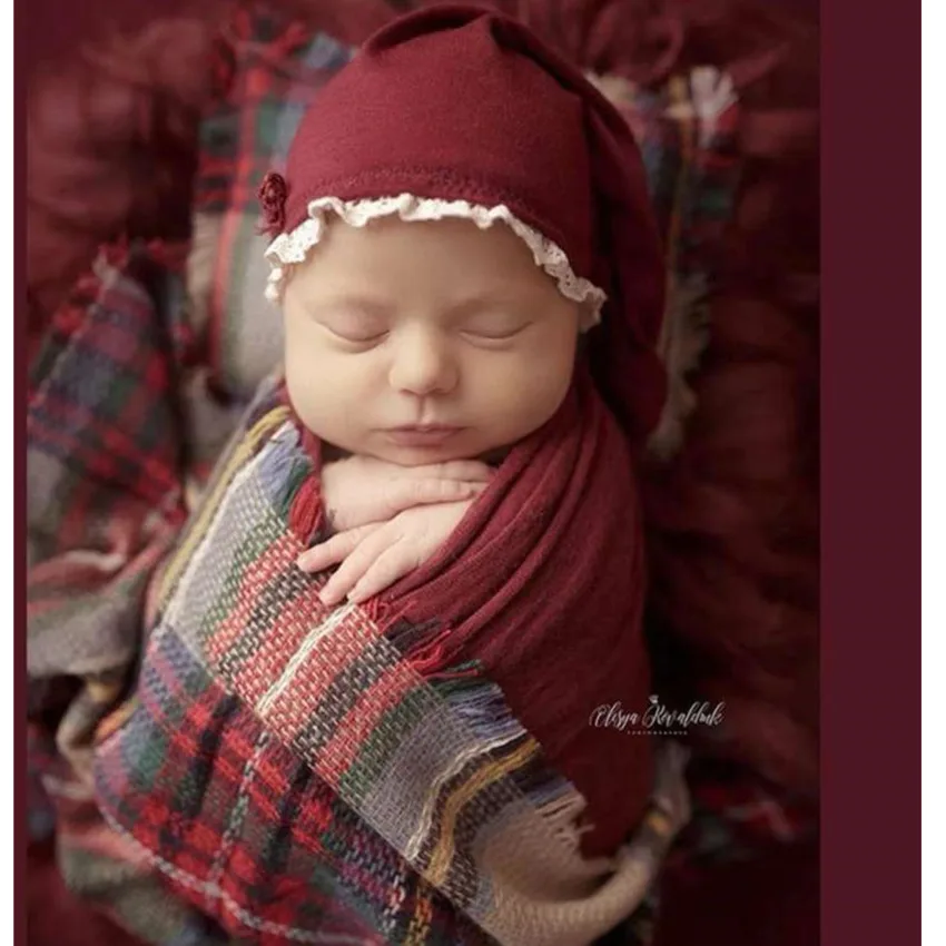 

New Newborn Photography Clothing Christmas Theme Photography HAT + Wrapping Cloth + Blanket Set