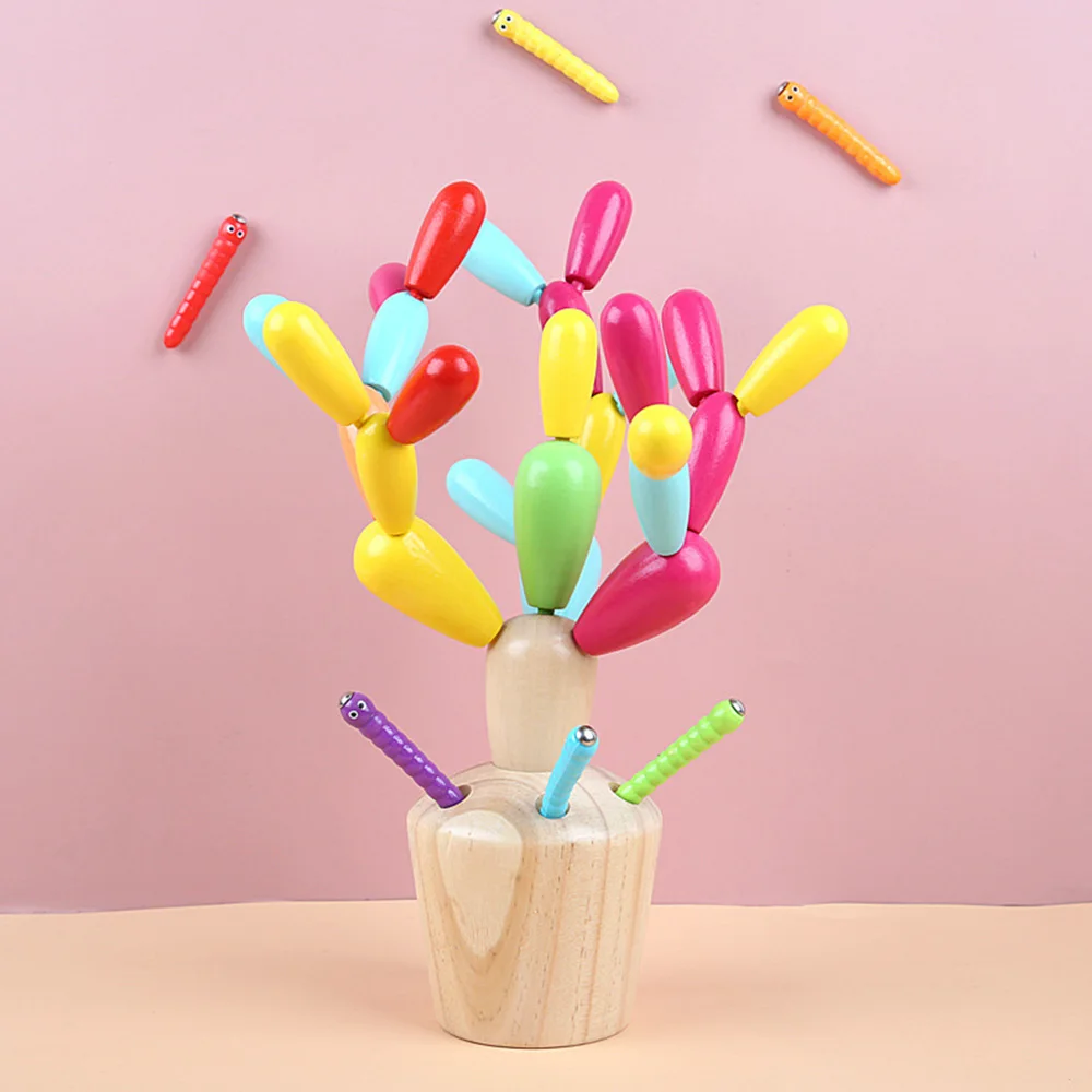 Деревянные пазлы для детей образовательная разборка сборка здание кактус