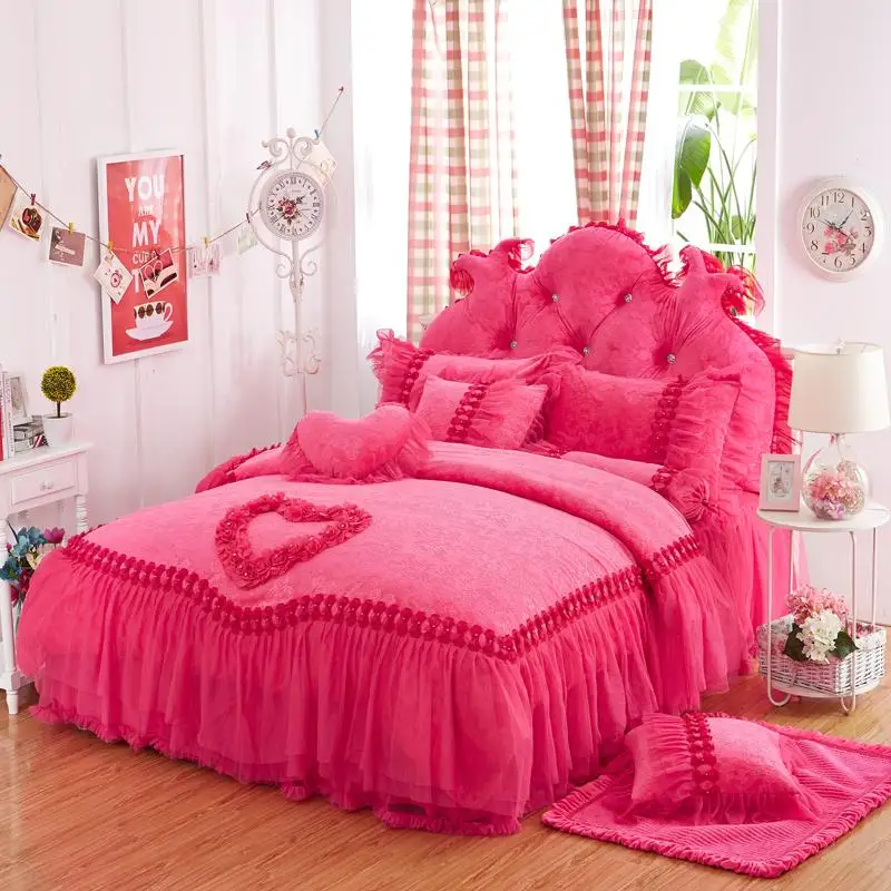 Комплект кружевного постельного белья принцессы зимний комплект из плотного