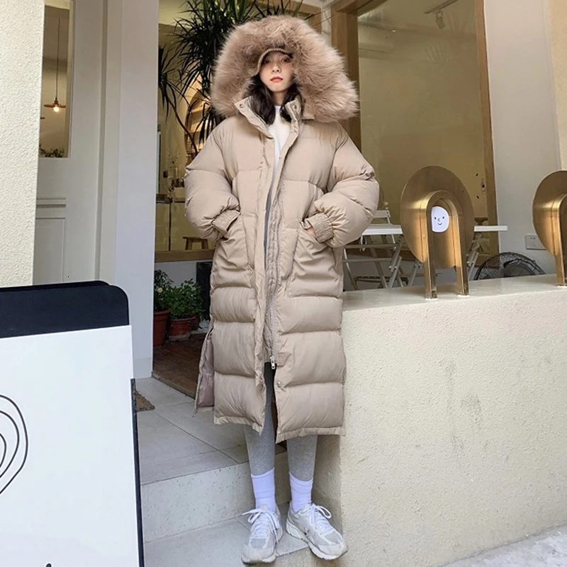 2019 зимняя куртка Женская куртка-пуховик длинный толстый пуховик хлопковая парка