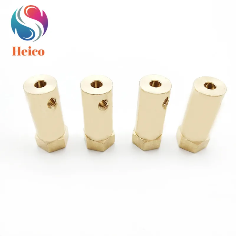 

30mm Length 4/5/6mm Brass Coupling Hex Hexagon Shaft Copper Coupling DC Motor Connector for RC Robot Car Chassis Wheel Parts