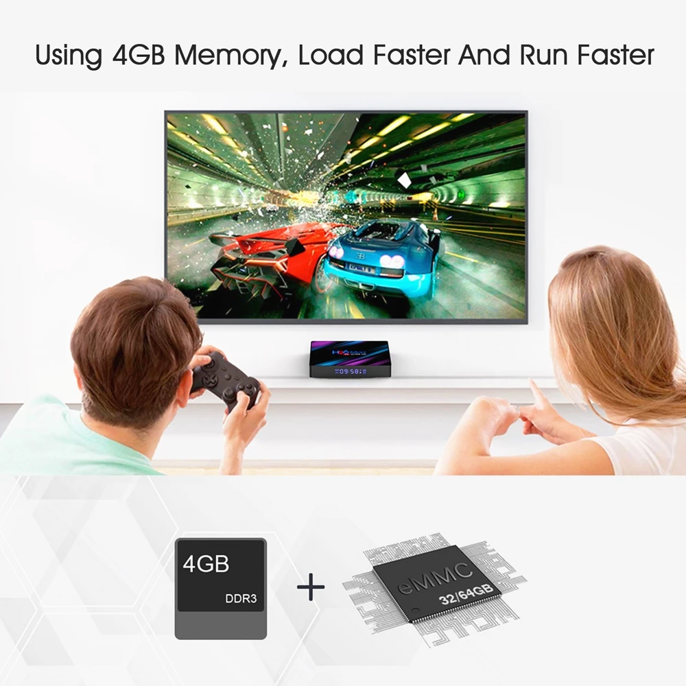 ТВ-приставка на Android 9 0 4K Ultra HD медиаплеер TV Box Youtube Google Assistant Φ Wif Bluetooth 4 16 ГБ 32 |