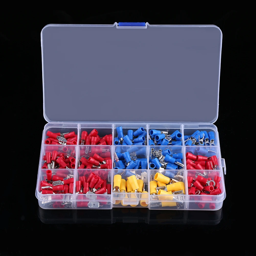 280 pcs Cable Lugs with Assortment Box Auto Connector Flat insulation keeps wires from bending car Accessories | Автомобили и