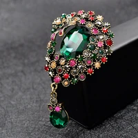 cindy xiang vintage large crystal water drop brooches for women autumn fashion brooch pin flower pattern 4 colors available