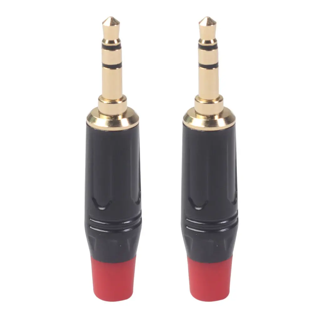 

2Pcs Alloy 3.5mm Gold Plated Plug Connector Audio Stereo for Cable DIY Accs