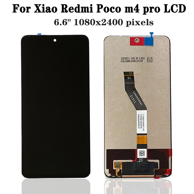 Фото Оригинальный сенсорный ЖК-дисплей 6,6 дюйма 10 дюймов для Xiaomi Poco M4 Pro, цифровой преобразователь сенсорной панели для Pocophone M4Pro, 5G LCD 21091116AG №3