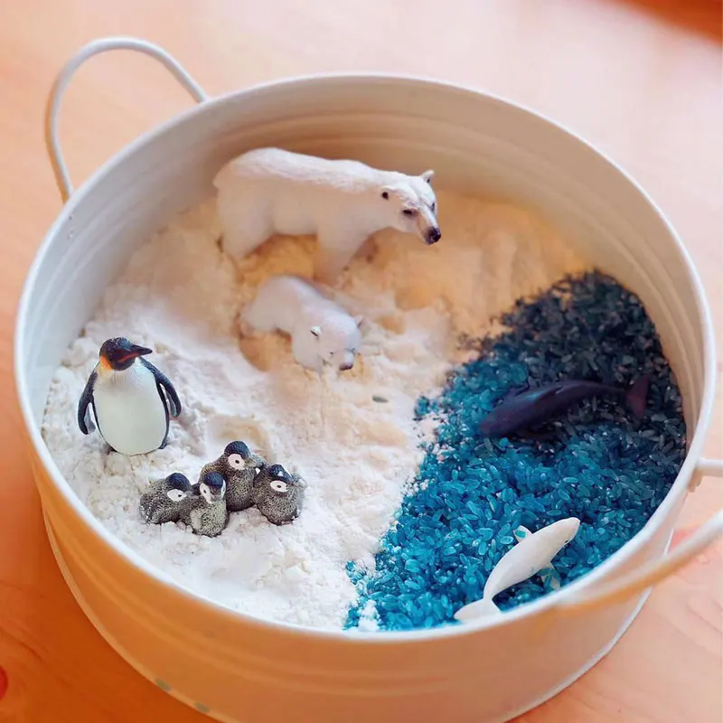 3 шт. фигурки полярных медведей Oenux для Северного полюса имитация белого медведя