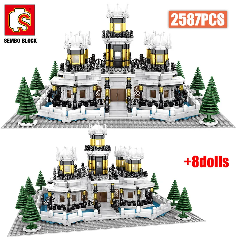 

City Street View Classic Famous Construct Palace House Building Blocks Architecture Figures Bricks DIY Toys for Children