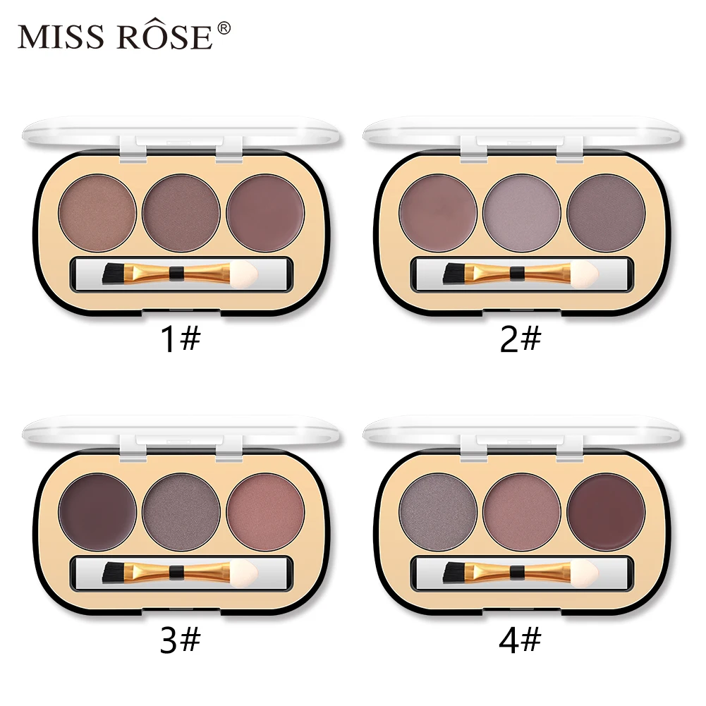MISS ROSE пудра для бровей Палитра матовые тени для век Палитра долговечная Водонепроницаемая Косметика для макияжа лица брови пигмент TSLM1