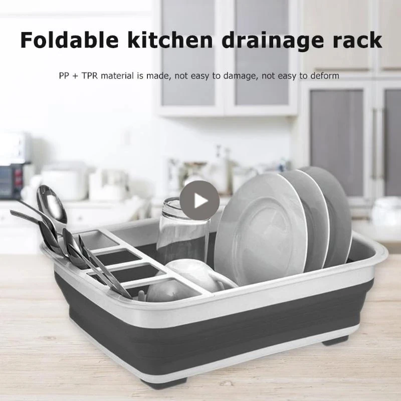 

New Foldable Dish Rack Kitchen Storage Holder Drainer Bowl Tableware Plate Portable Drying Rack Home Shelf Dinnerware Organizer
