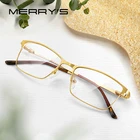 Мужские оправы для очков MERRYS, дизайнерские оптические очки из сплава, квадратные очки для близорукости, S2041, 2019