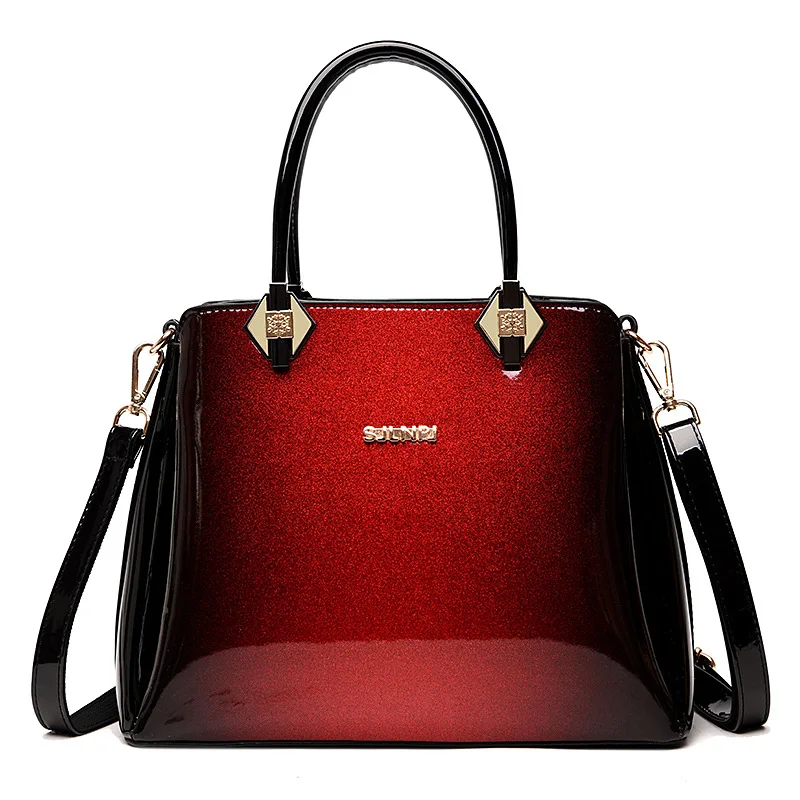 

Gradient Color Women Bag 2021 New PU Leather Patent Leather Bag Handbag Shoulder Messenger Bag Large Capacity Handbag Female Bag