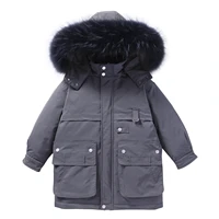 winter down outerwear boys hooded overcoat padded coat solid puffer jacket windproof tops warm snowsuit children loose clothes
