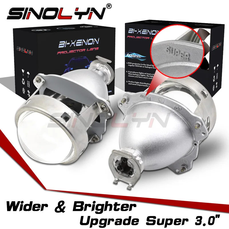 SINOLYN супер 3,0 ''h1 HID би ксеноновые линзы проектор фары H1 H4 H7 рассеиватель фар полностью металлический автомобиль Стайлинг части автомобилей