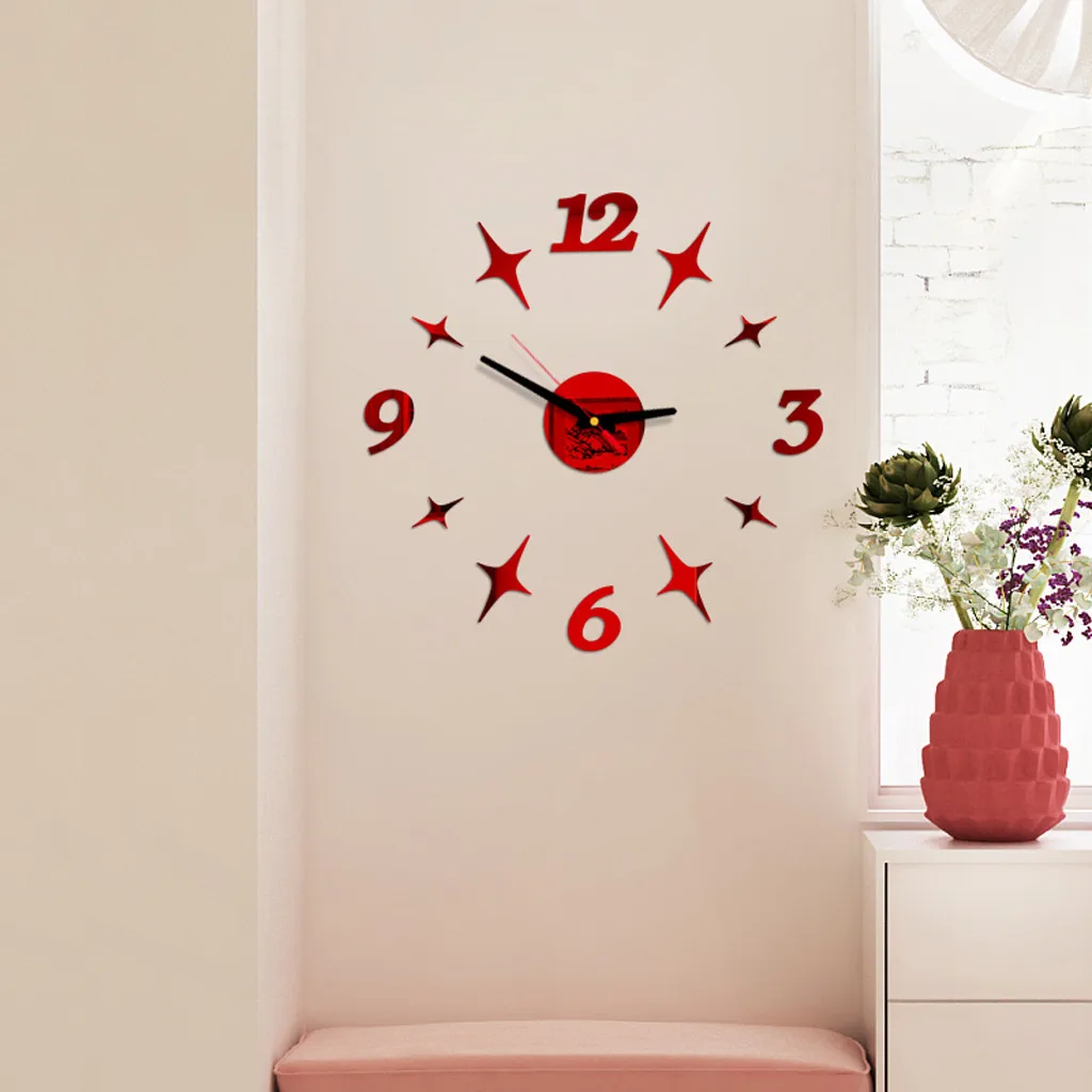 Часы настенные кварцевые с зеркальной поверхностью современные украшения