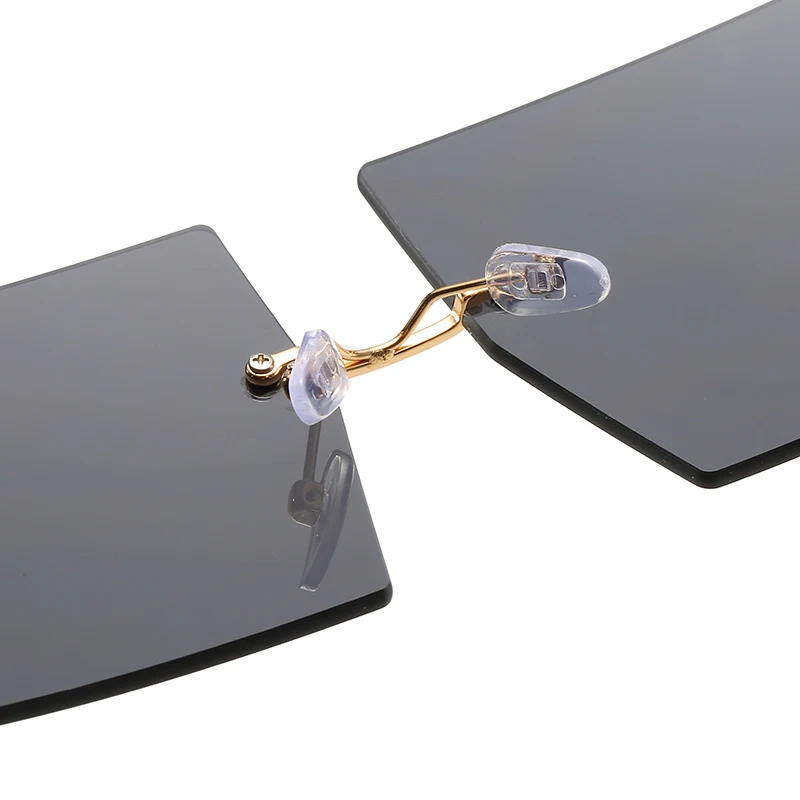 

RBROVO 2021 Rimless Oversized Sunglasses Women Vintage Sunglasses Women Luxury Brand Glasses for Women/Men Square Oculos De Sol