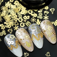 mixed shapes christmas metal nail art decorations decals sequins nail slice patch nails accessories supplies for professionals