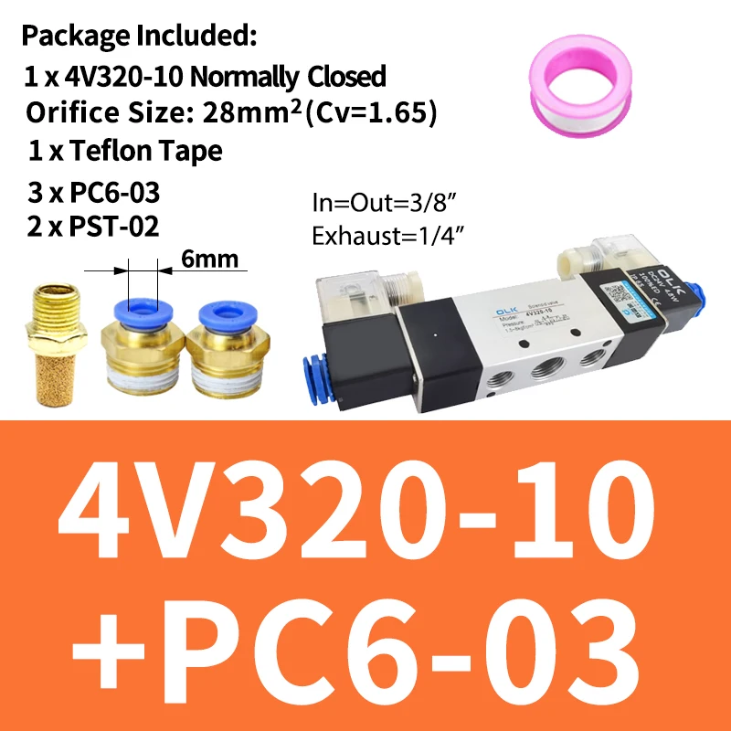 

Электромагнитный клапан 4V220-08/4V320-10/4V420-15, 2-позиционные пневматические воздушные клапаны с 5 портами, 12 В постоянного тока, 24 В переменного тока, 110 В переменного тока, 220 В, двойная катушка