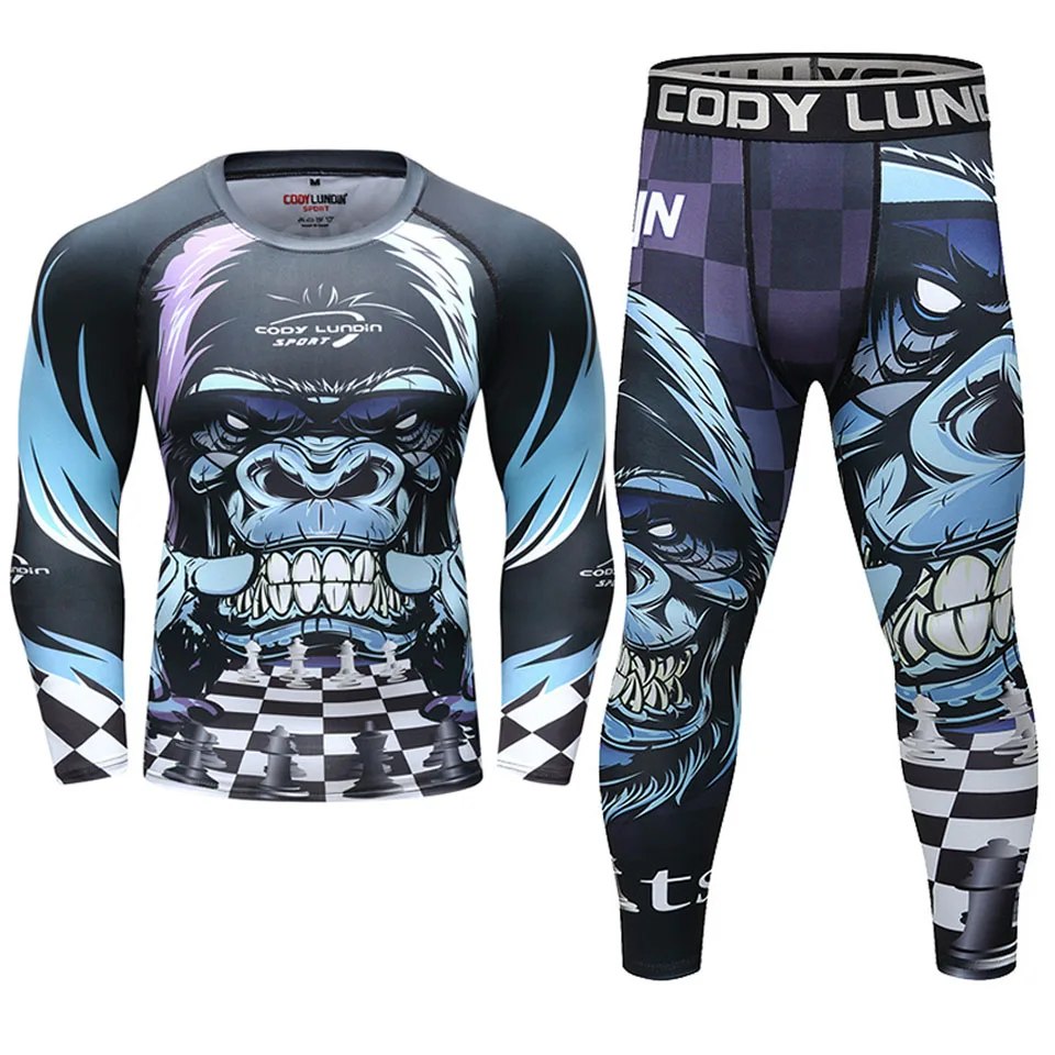 MMA Rashguard jiu футболка с надписью jitsu + брюки наборы боксерские майки мужские Bjj