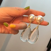 2022 new premium luxury crystal drop pearl earrings earrings for women korean fashion earrings party jewelry accessories gifts