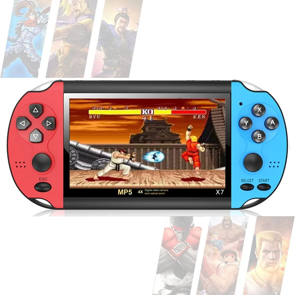 

X7 Video Games Handheld Retro Console 32/64/128 Bit LCD X7 Double Rocker 8G MP5 TF Card Support GBA NES FC MD NEO GEO SFC SMC