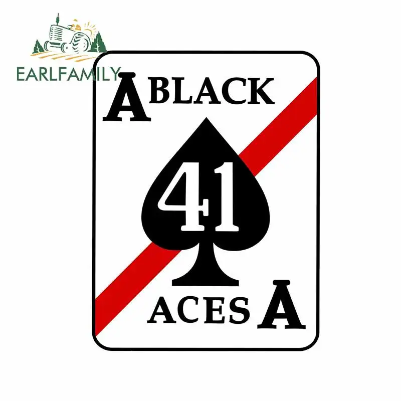 

EARLFAMILY 13cm x 9.9cm for Black Aces Spades A Poker Decoration Cartoon Surfboard Waterproof Personality Trunk RV Car Stickers