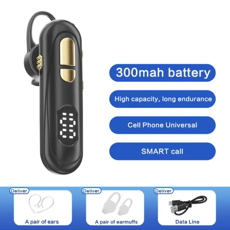 

L19 настоящая Беспроводная гарнитура Bluetooth-совместимые наушники V5.1 светодиодный цифровой дисплей с микрофоном ушной крючок IPX5 водонепрониц...