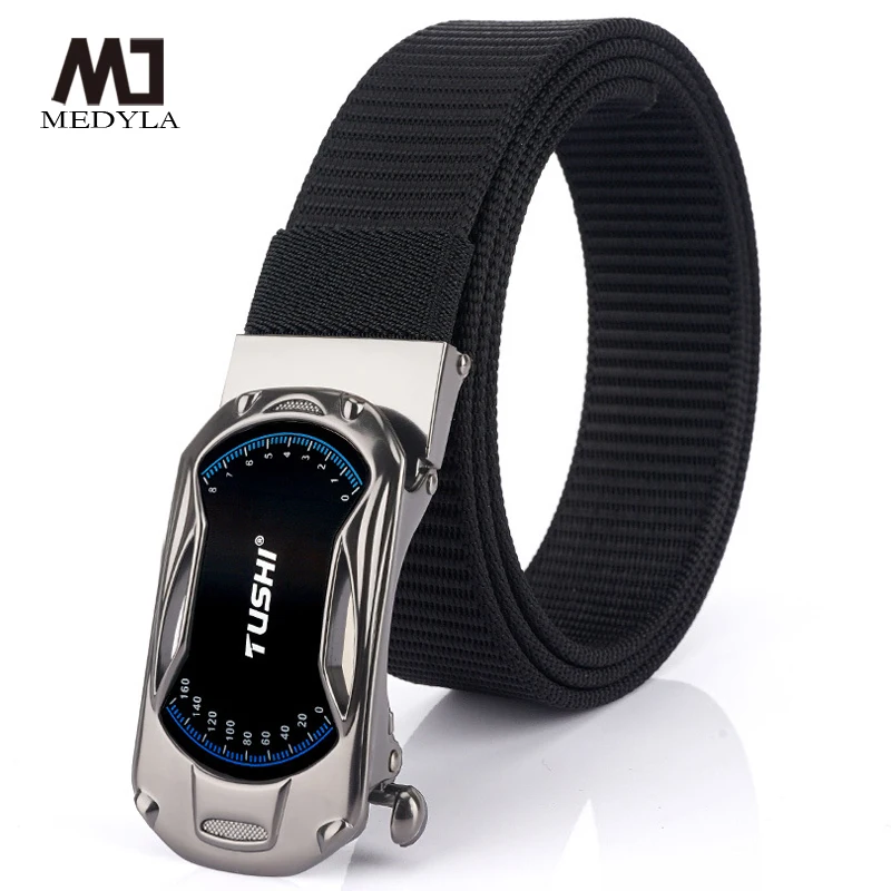 Official Product Men's Belt Car Dashboard Pattern Automatic Buckle Business Male Belt Casual Canvas Trousers Belts Cool Gifts