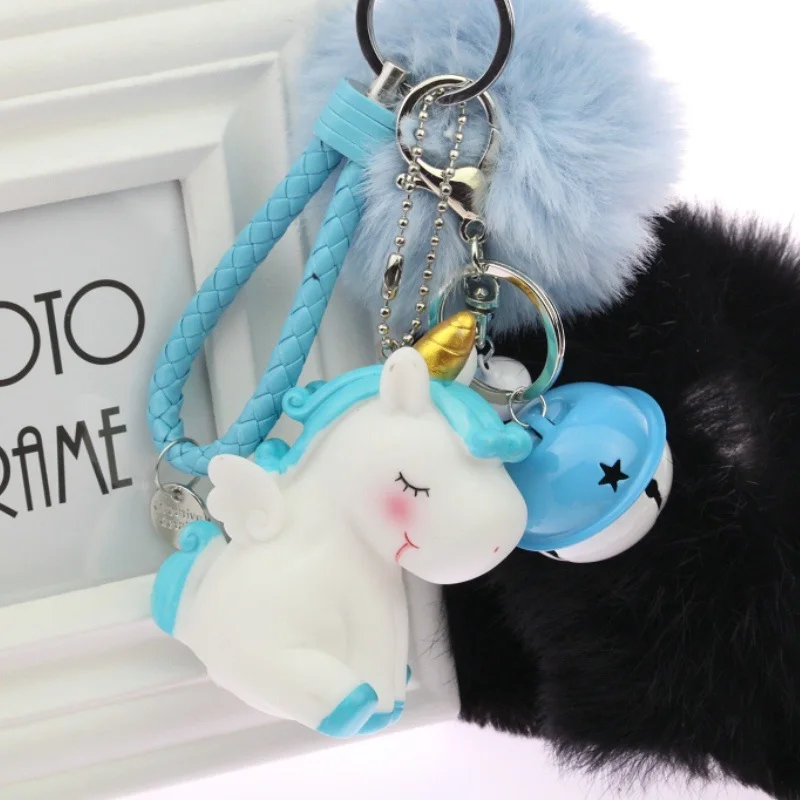 2019 Радужный ПВХ животное Единорог мех брелок для мужчин женская сумка Orna Мужская