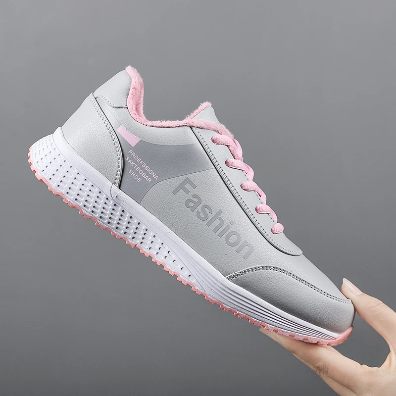 Зима Брендовые теннисные кеды Tenis Feminino Женская кожаная спортивная обувь для