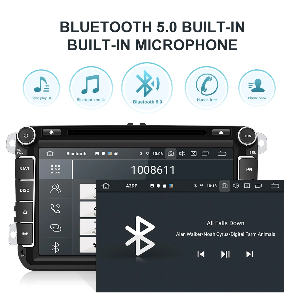 Автомагнитола Isudar 2 Din на Android 11 для Skoda/Seat/Volkswagen/VW/Passat b7/POLO/GOLF 5 6 автомобильный