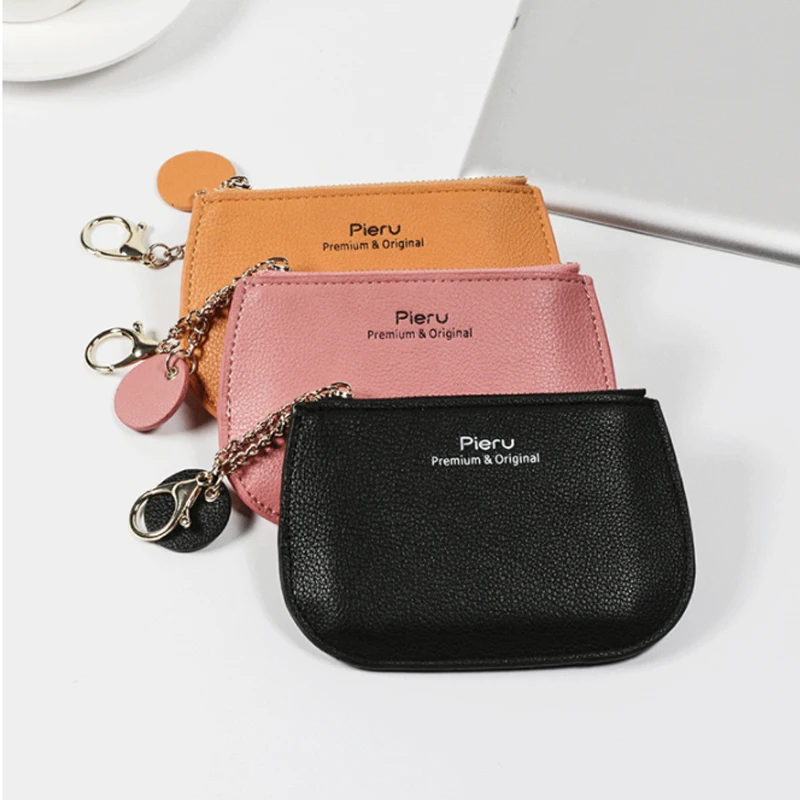 

Women Business Card Holder Cow Leather Card Wallet Storage Bag Shell Coin Purse Casual Ladies Small Fresh Zipper Wallet