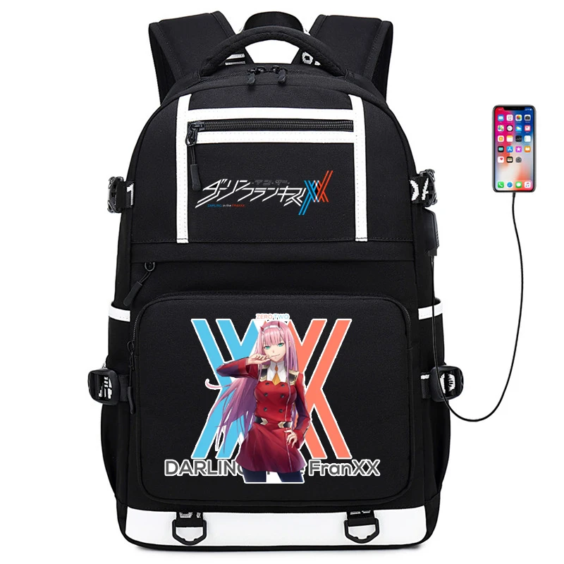 Милый рюкзак DARLING in the FRANXX Wome с usb зарядкой для ноутбука большой дорожный