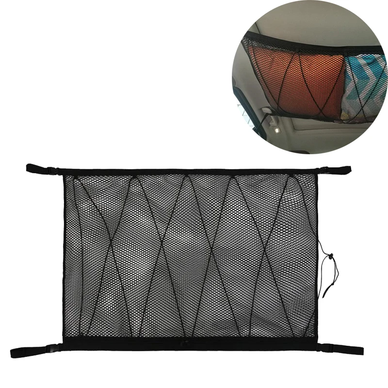 

Car Ceiling Storage Net Mesh Pocket Roof Interior Cargo Net Bag Car Trunk Storage Pouch Sundries Storage Organizer