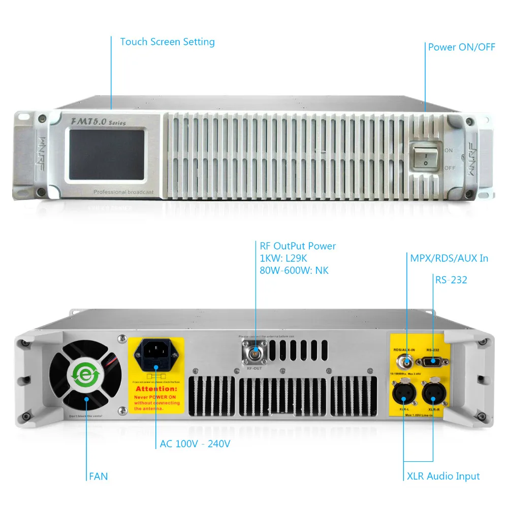 FMT5.0 300 Вт FSN-300 fm-радио вещательный передатчик 87,5-108 МГц+ циркулярно поляризованная FM антенна+ 20 м кормушка кабель комплект