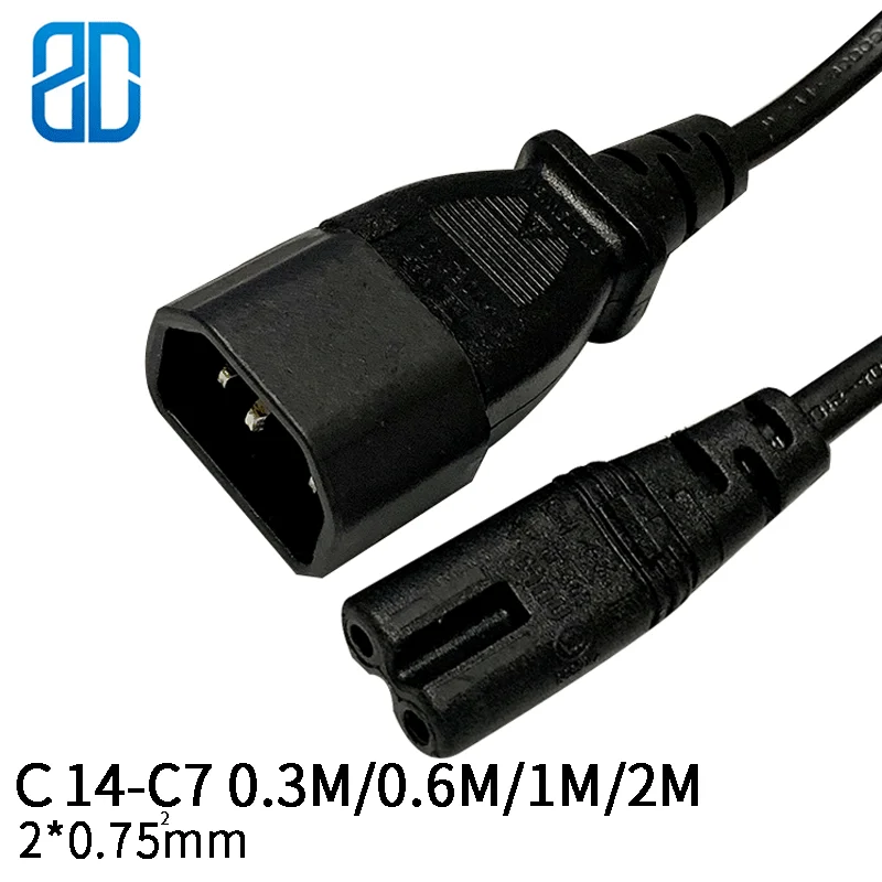 1 м 2*0 75 мм квадратный Женский Шнур IEC C14 с разъемом C7 удлинитель питания
