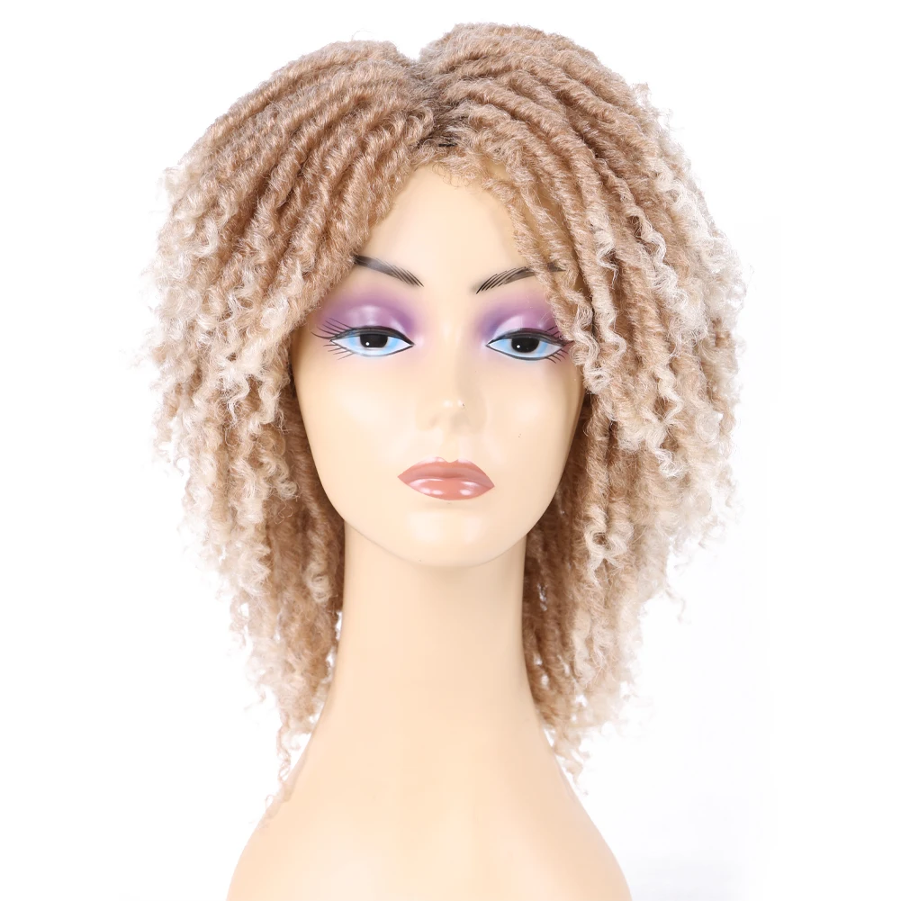 

Synthetic Dreadlock Wig for Women Faux Locs Curly Synthetic Wigs for Black Women 613 Ombre Light Brown Blonde Crochet Twist Wigs