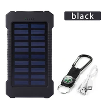 30000mAh Solar Power Bank Solar Panel Powerbank Waterproof USB Battery Charging LED External Charger For iPhone Samsung phone