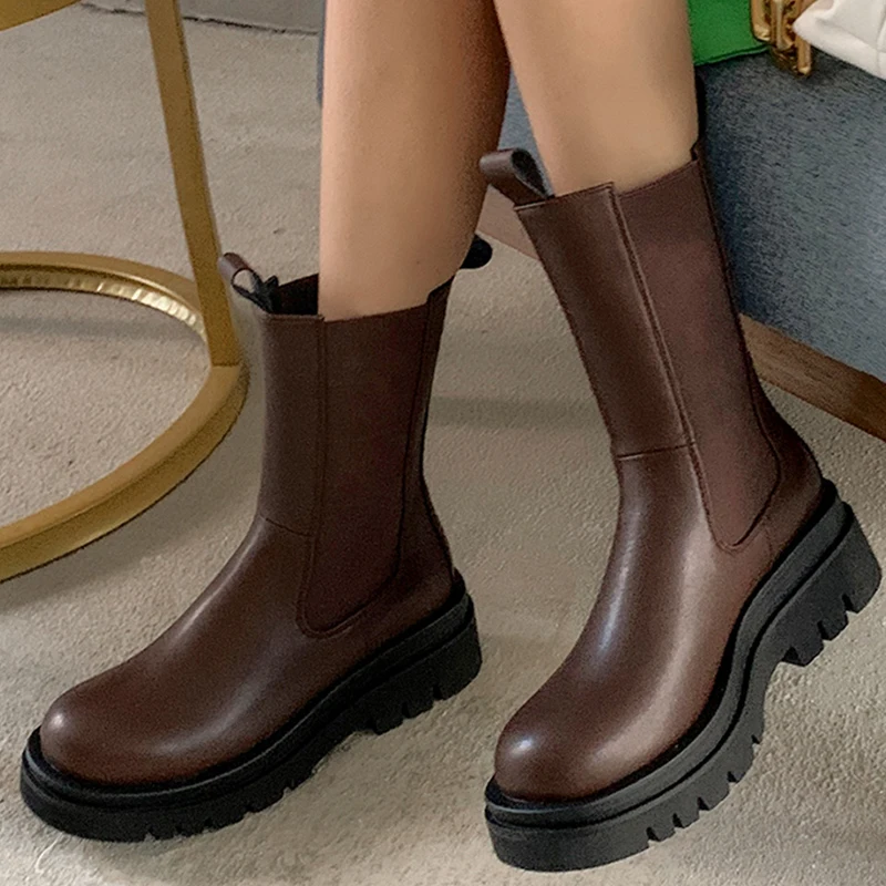 

HOT Women ankle boots superfine fiber plus size online celebrity autumn and winter shoes short plush lining winter Chelsea boots