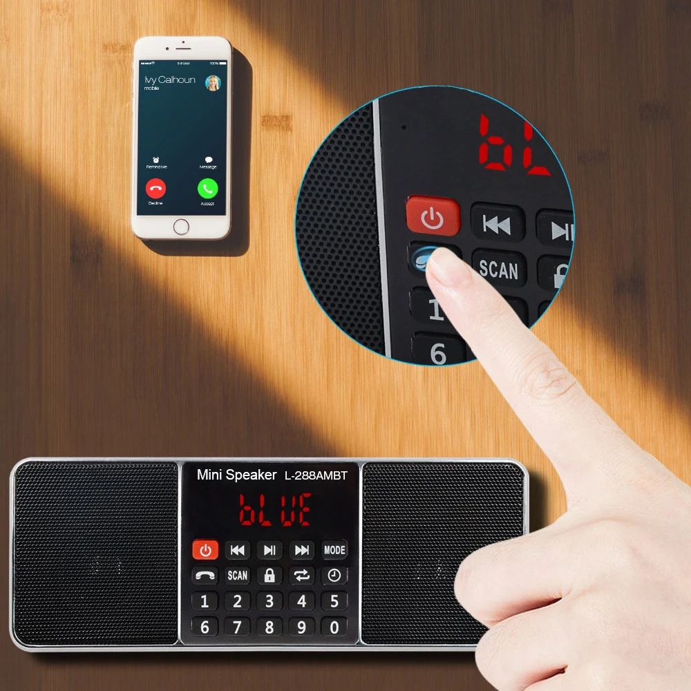 Цифровой портативный Радиоприемник Lefon AM FM радио Bluetooth колонка стерео MP3 плеер TF SD