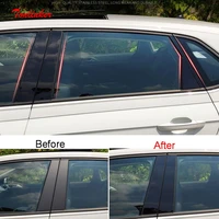 tonlinker exterior windows modification pillar mirror cover sticker for volkswagen polo 2019 car styling 8 pcs pc cover sticker