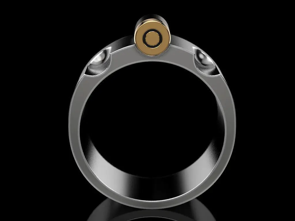 POFUNUO Classic Men's Silver Color Stainless Steel Ring Golden Bullet Hip Hop Punk Motorcyclist Banquet Jewelry Gift | Украшения и