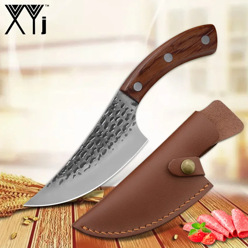 Кованый нож для мясника ручной работы сербский из высокоуглеродистой стали 5