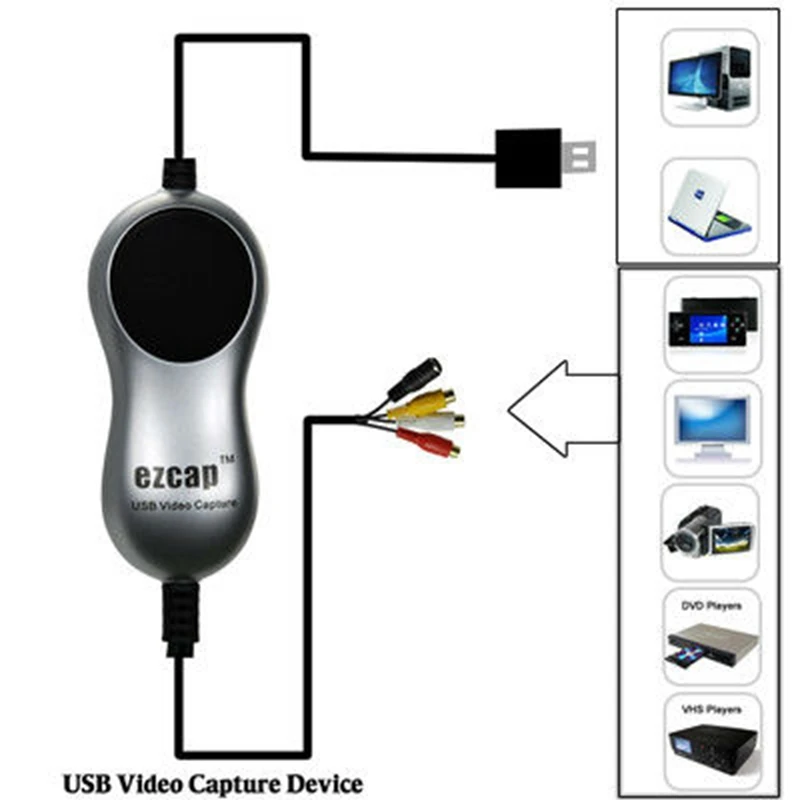 Ezcap USB 2 0 видео Захват HD конвертер рекордер преобразования аналогового аудио в