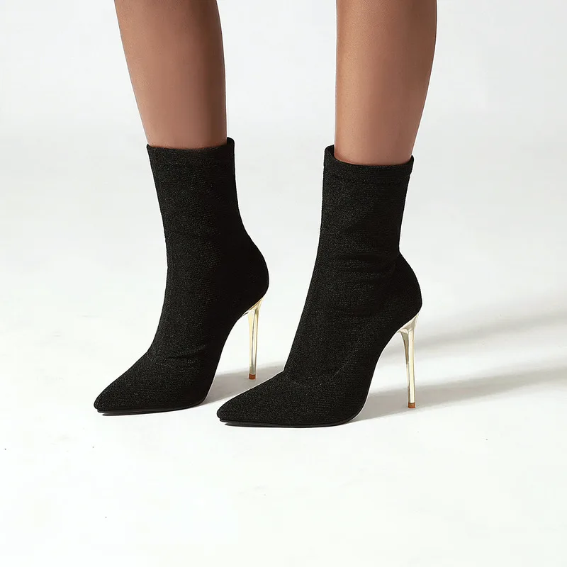 

Женские ботильоны из флока, на высоком каблуке, размеры 42 43 48