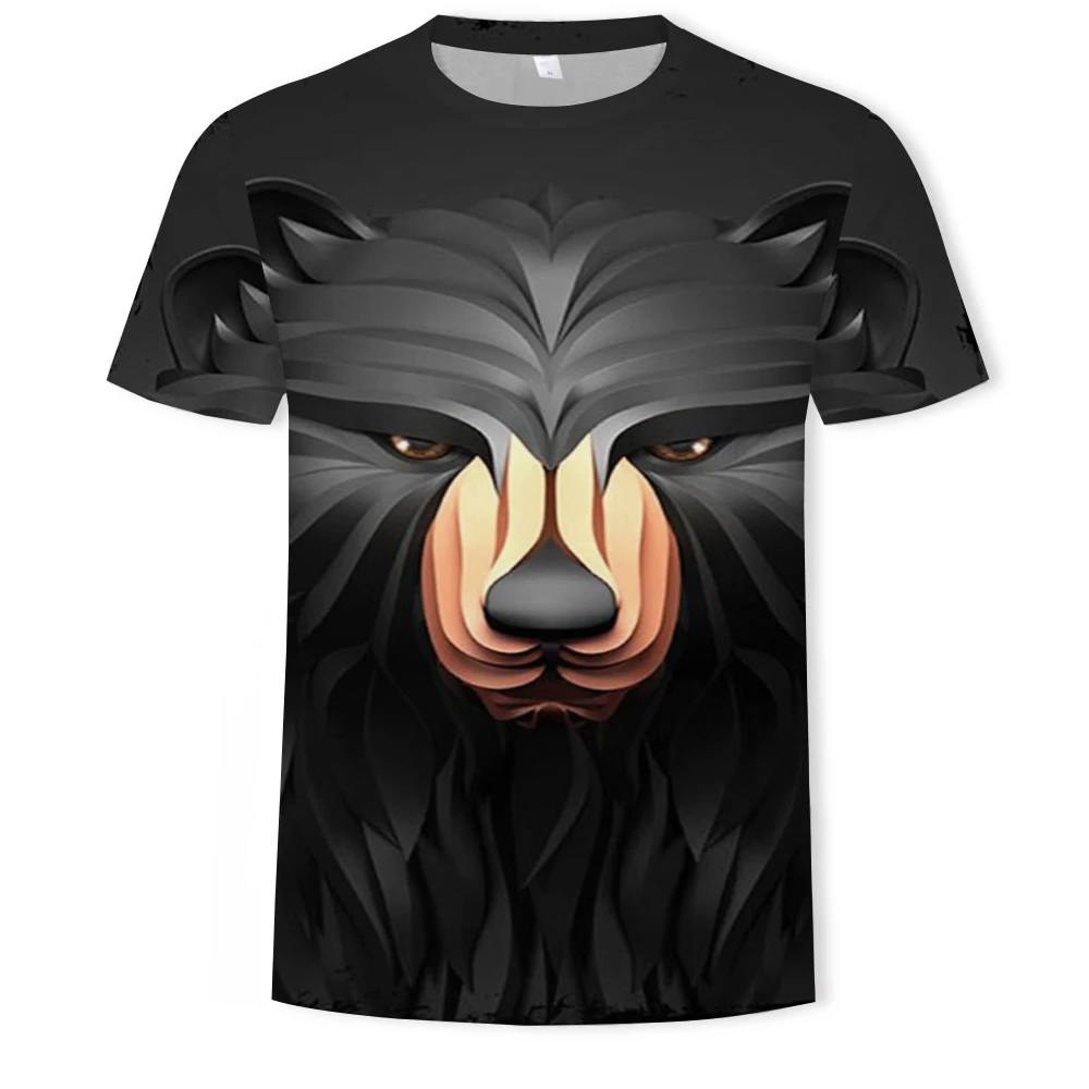 

Summer fashion new animal world one of the big cock 3D printing pattern men's cool casual short-sleeved T-shirt top