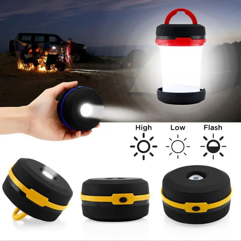 

LED Multifunctional Telescopic Folding Camping Light Outdoor Flashlight Mini Tent Emergency Light Portable Pocket AA Flashlight