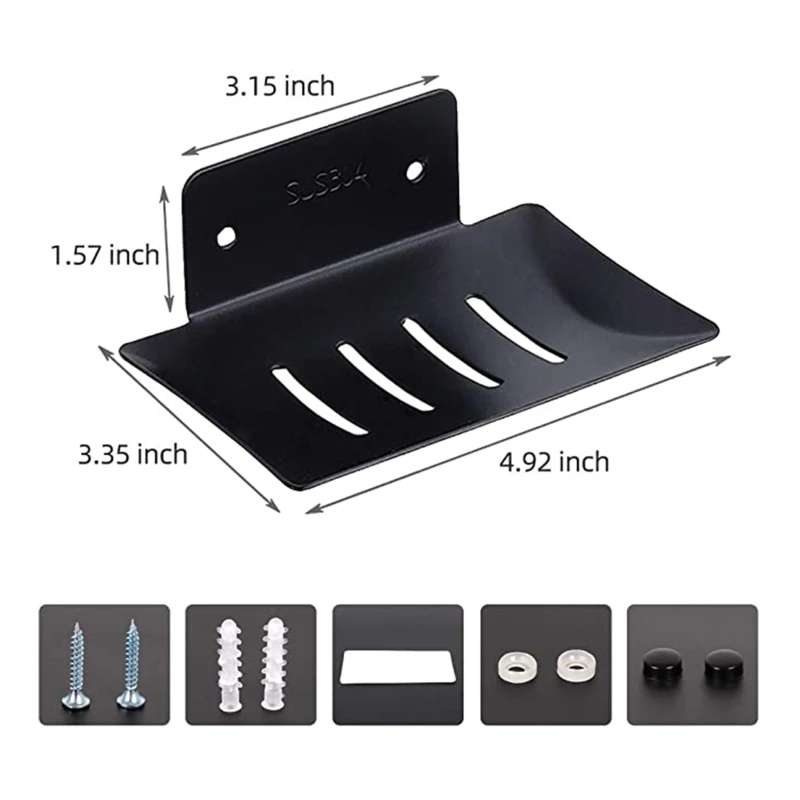 

2021 No Drilling Soap Dish Holder Wall Mounted Soap Sponge Holder For Kitchen Soap Holder Bathroom Organizer Metal Soap Holder